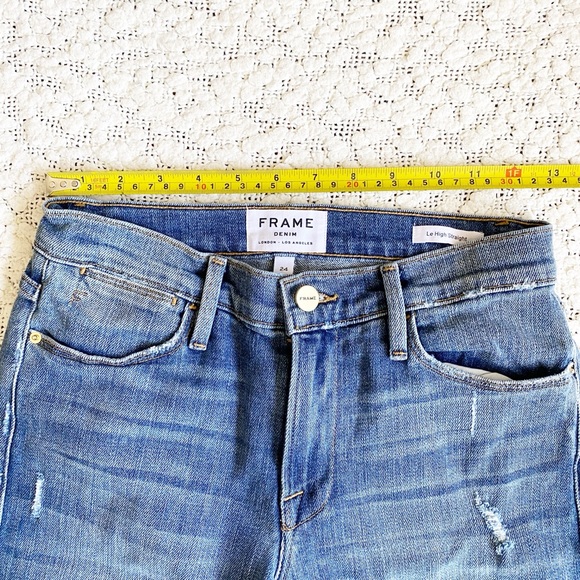 Frame Le High Straight Jeans, Beaudry Distressed Step Hem, 24 - Picture 9 of 15